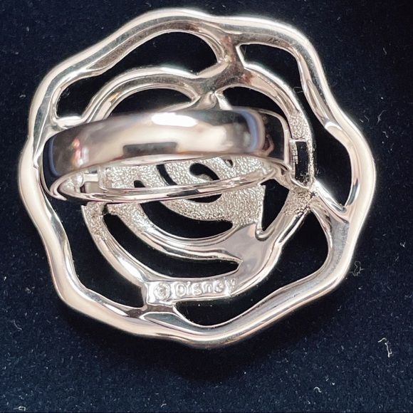 🥀Signed Disney Swarovski Belle Rose Necklace Ring - Picture 6 of 7